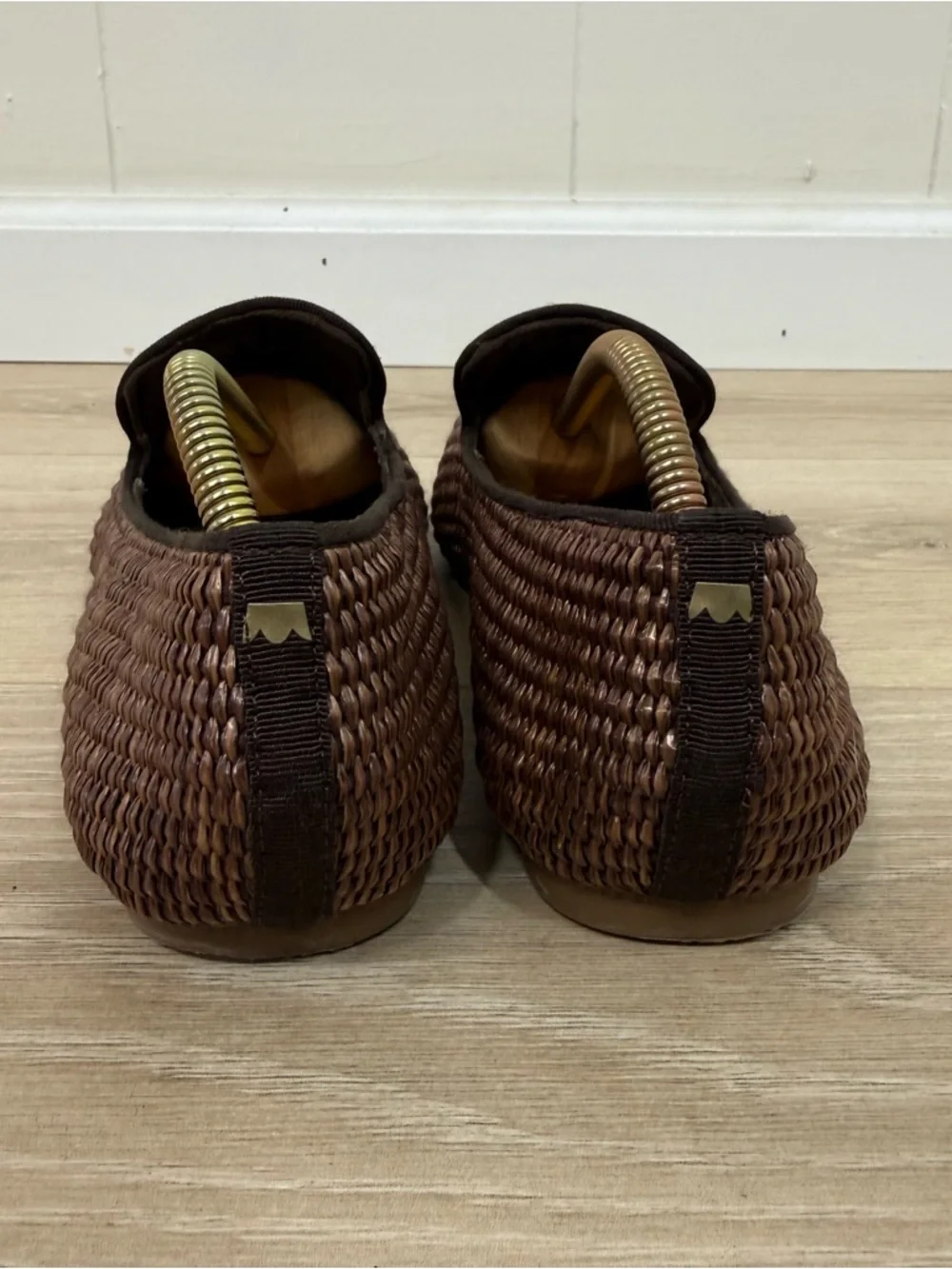 Birdies Brown Woven Loafers
